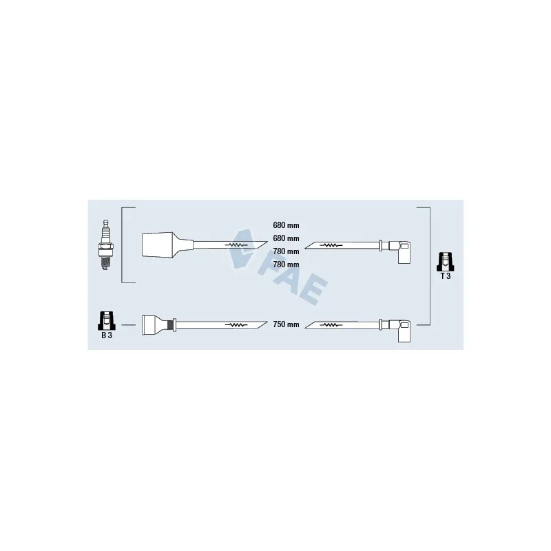 Kit de câbles d'allumage FAE 83750