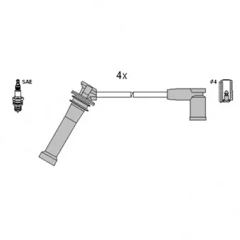 Kit de câbles d'allumage HITACHI 134955