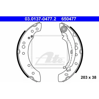 Jeu de mâchoires de frein ATE 03.0137-0477.2