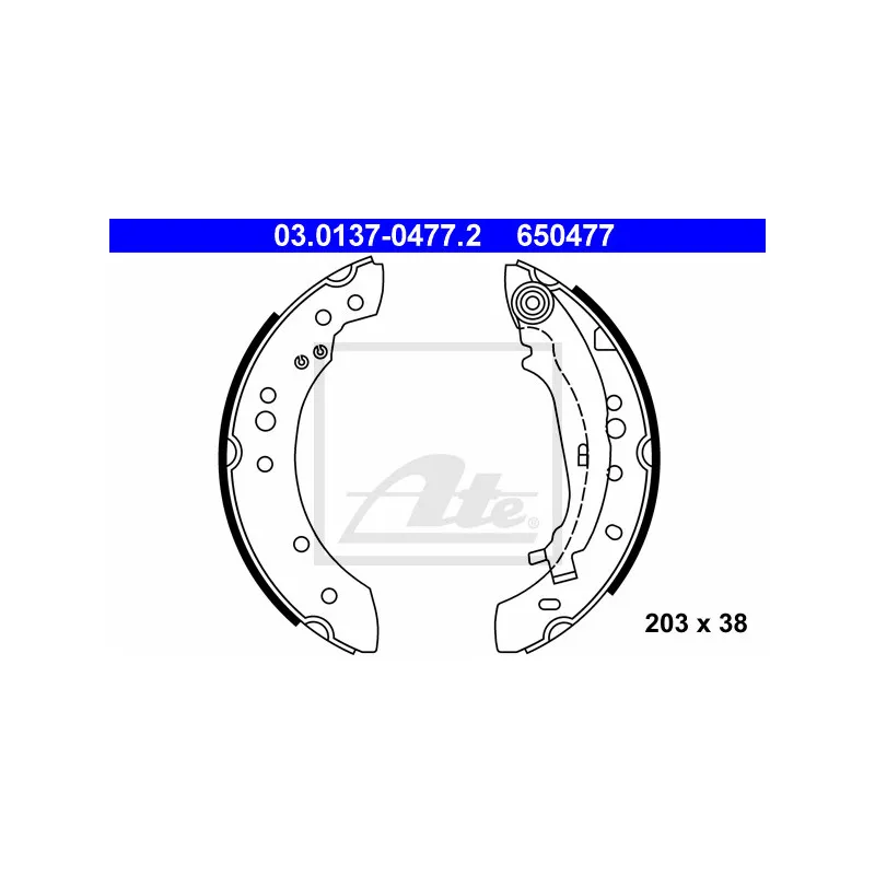 Jeu de mâchoires de frein ATE 03.0137-0477.2