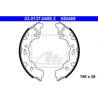 Jeu de mâchoires de frein ATE 03.0137-0489.2