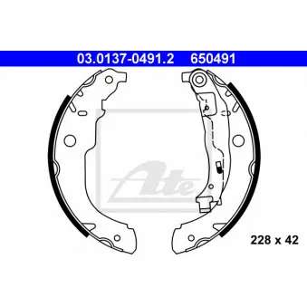 Jeu de mâchoires de frein ATE 03.0137-0491.2