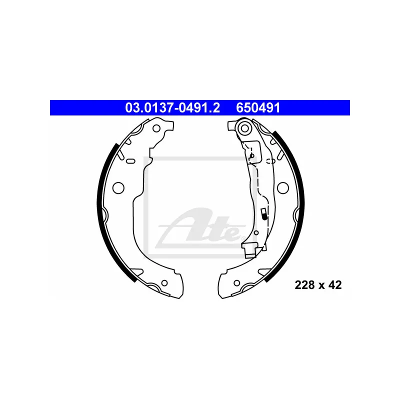 Jeu de mâchoires de frein ATE 03.0137-0491.2