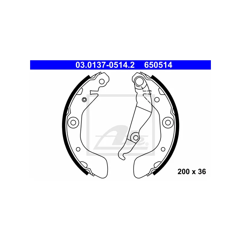 Jeu de mâchoires de frein ATE 03.0137-0514.2