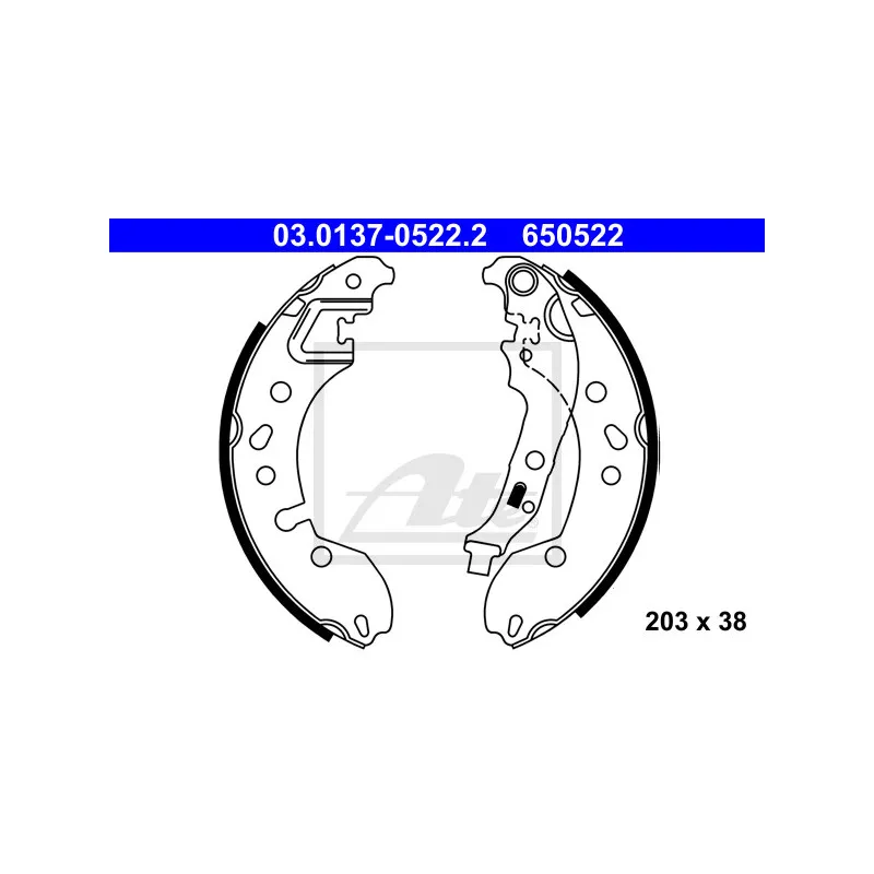 Jeu de mâchoires de frein ATE 03.0137-0522.2