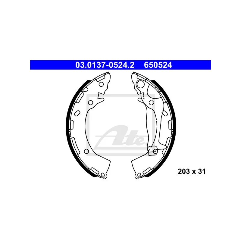 Jeu de mâchoires de frein ATE 03.0137-0524.2