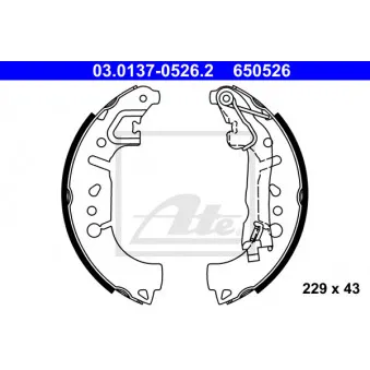 Jeu de mâchoires de frein ATE 03.0137-0526.2