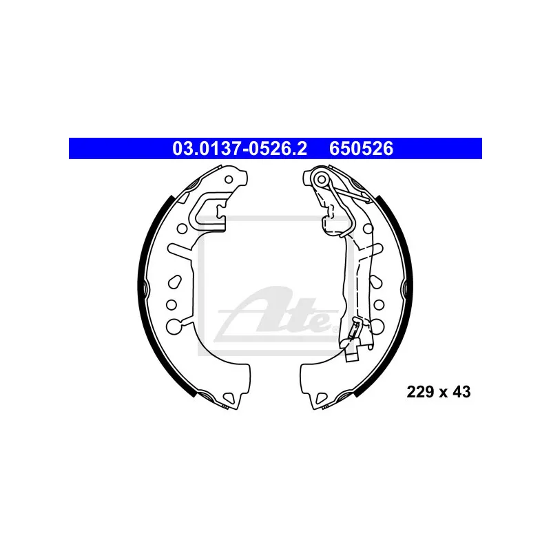 Jeu de mâchoires de frein ATE 03.0137-0526.2