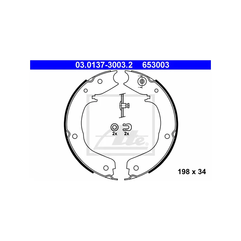Jeu de mâchoires de frein, frein de stationnement ATE 03.0137-3003.2