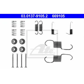 Kit d'accessoires, mâchoire de frein ATE 03.0137-9105.2