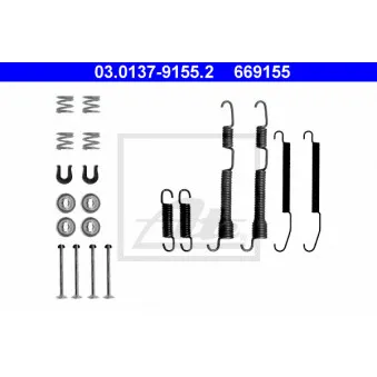 Kit d'accessoires, mâchoire de frein ATE 03.0137-9155.2