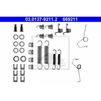 Kit d'accessoires, mâchoire de frein ATE 03.0137-9211.2