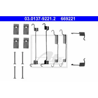 Kit d'accessoires, mâchoire de frein ATE 03.0137-9221.2