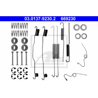 Kit d'accessoires, mâchoire de frein ATE 03.0137-9230.2