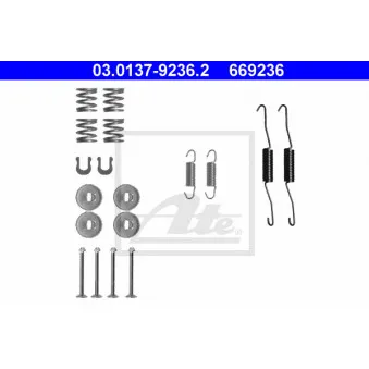 Kit d'accessoires, mâchoire de frein ATE 03.0137-9236.2