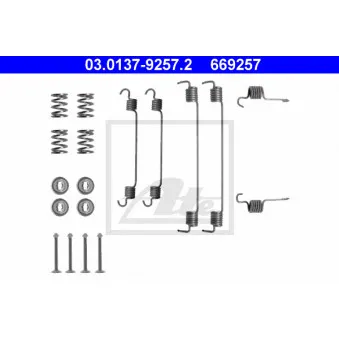 Kit d'accessoires, mâchoire de frein ATE 03.0137-9257.2