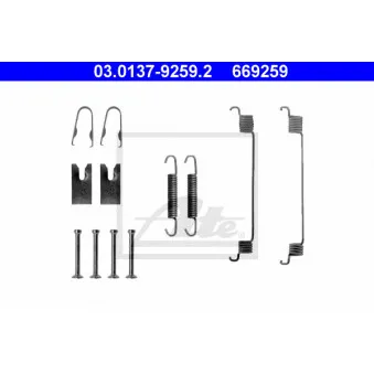 Kit d'accessoires, mâchoire de frein ATE 03.0137-9259.2