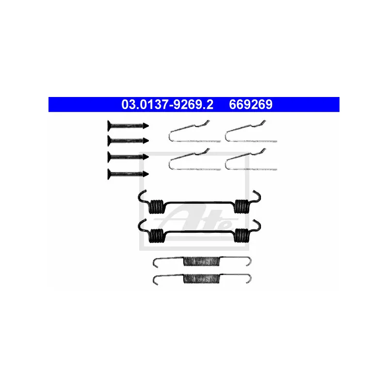 Kit d'accessoires, mâchoires de frein de stationnement ATE 03.0137-9269.2