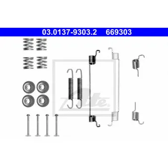 Kit d'accessoires, mâchoire de frein ATE 03.0137-9303.2