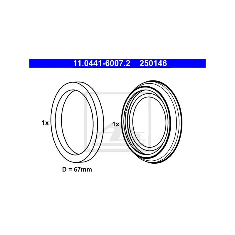 Jeu de joints d'étanchéification, étrier de frein ATE 11.0441-6007.2
