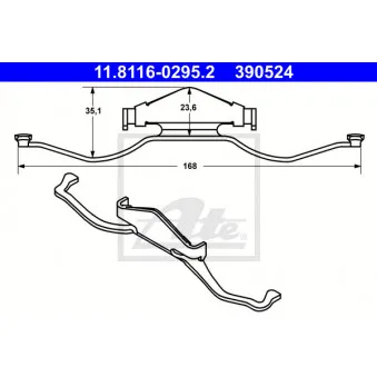 Ressort, étrier de frein ATE 11.8116-0295.2