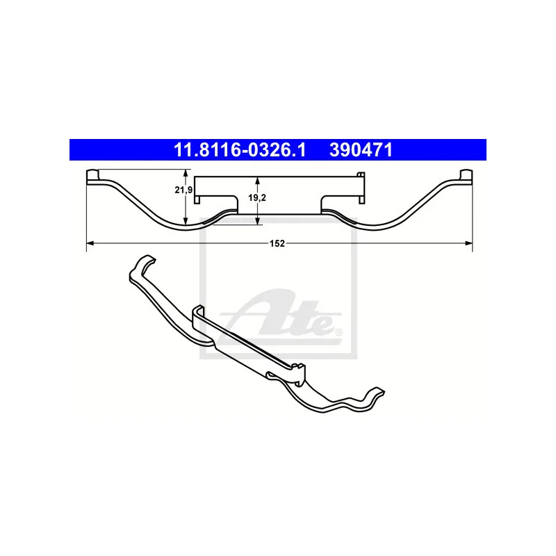Ressort, étrier de frein ATE 11.8116-0326.1