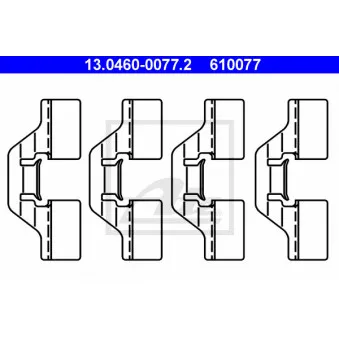 Kit d'accessoires, plaquette de frein à disque ATE 13.0460-0077.2