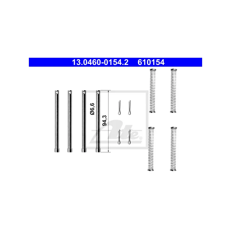 Kit d'accessoires, plaquette de frein à disque ATE 13.0460-0154.2