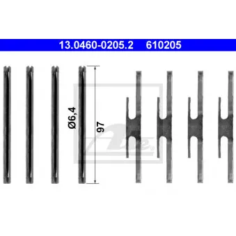 Kit d'accessoires, plaquette de frein à disque ATE 13.0460-0205.2