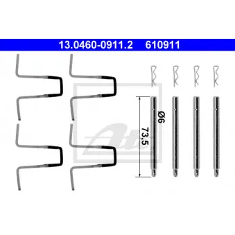 Kit d'accessoires, plaquette de frein à disque ATE 13.0460-0911.2