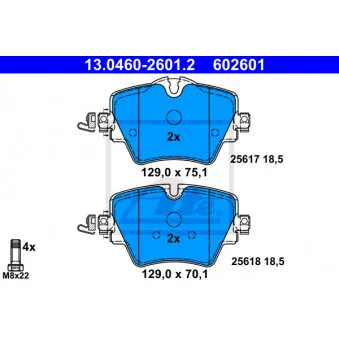 Jeu de 4 plaquettes de frein avant ATE 13.0460-2601.2
