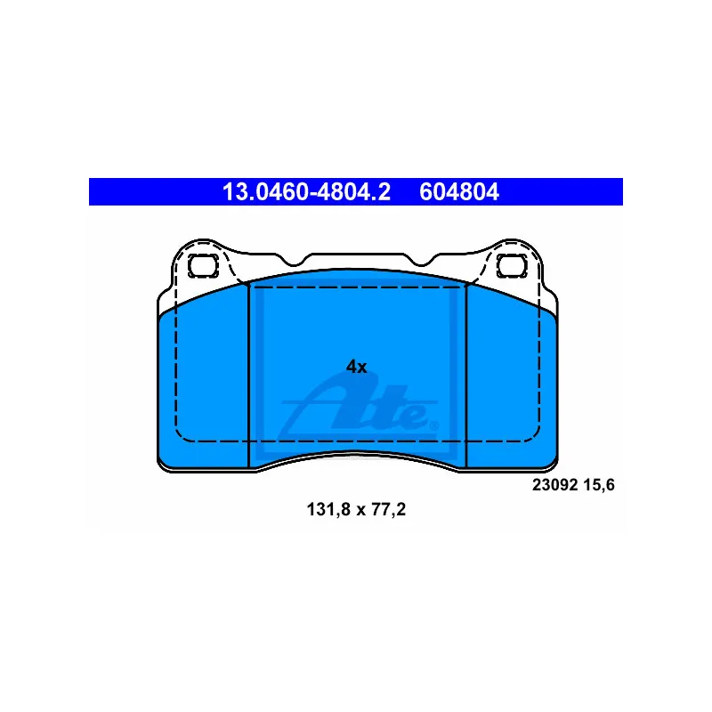Jeu de 4 plaquettes de frein avant ATE 13.0460-4804.2