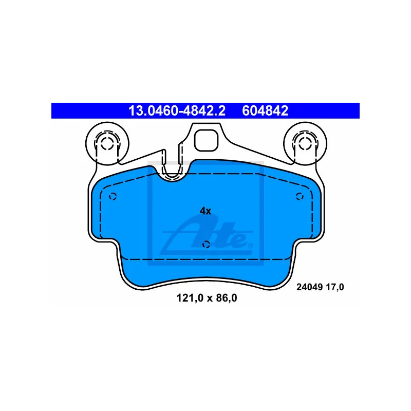 Jeu de 4 plaquettes de frein avant ATE 13.0460-4842.2