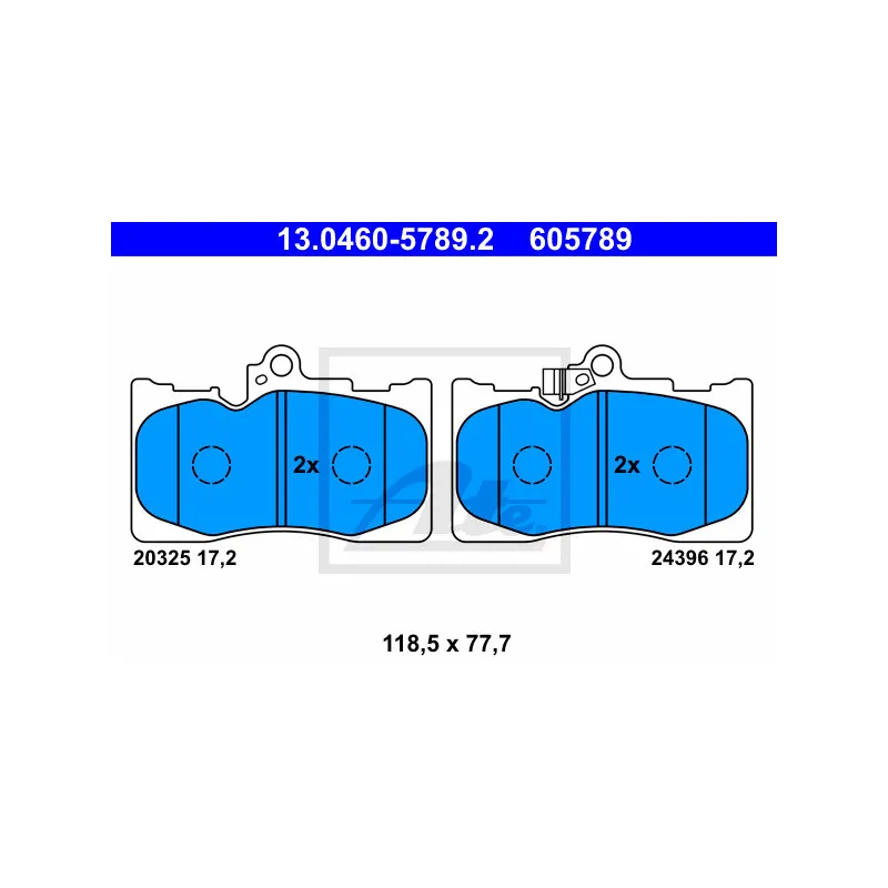 Jeu de 4 plaquettes de frein avant ATE 13.0460-5789.2