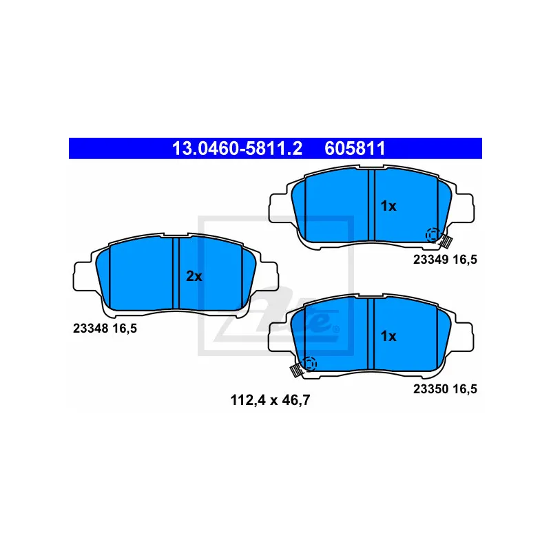 Jeu de 4 plaquettes de frein avant ATE 13.0460-5811.2