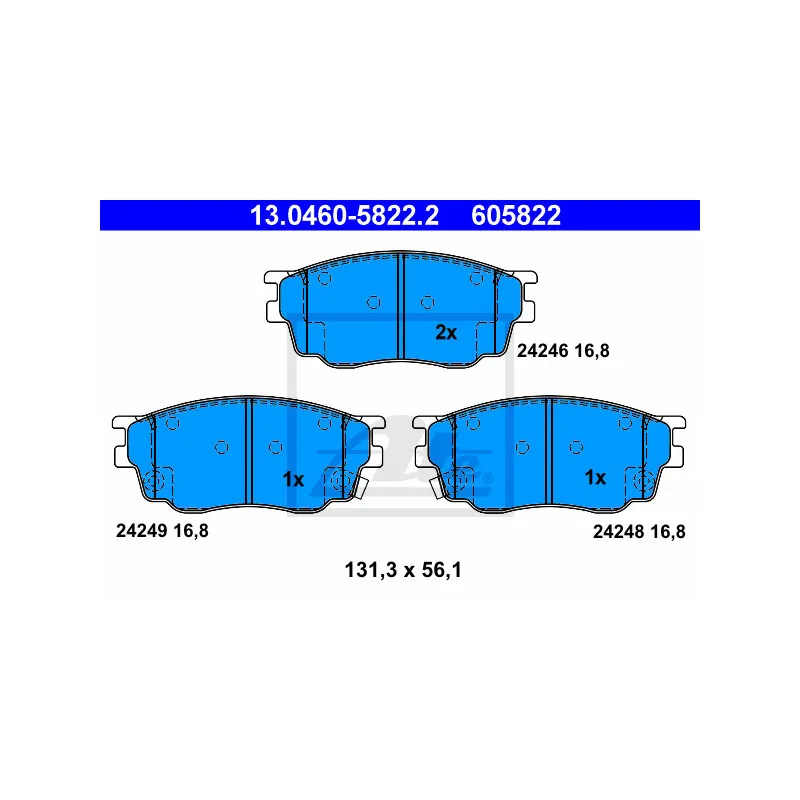 Jeu de 4 plaquettes de frein avant ATE 13.0460-5822.2