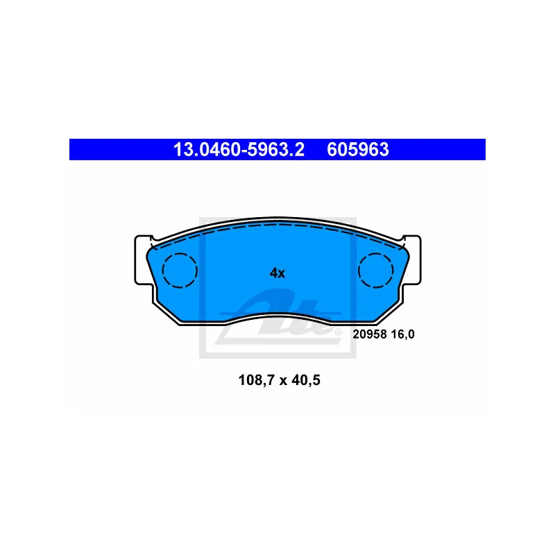 Jeu de 4 plaquettes de frein avant ATE 13.0460-5963.2