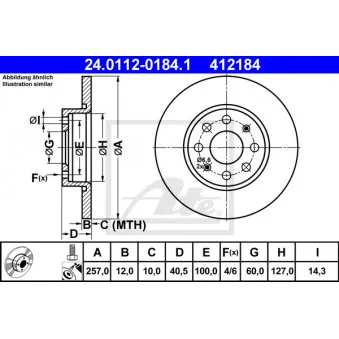 Jeu de 2 disques de frein avant ATE 24.0112-0184.1