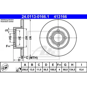 Jeu de 2 disques de frein avant ATE 24.0113-0166.1