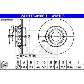 Jeu de 2 disques de frein avant ATE 24.0118-0106.1