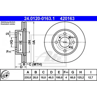 Jeu de 2 disques de frein avant ATE 24.0120-0163.1