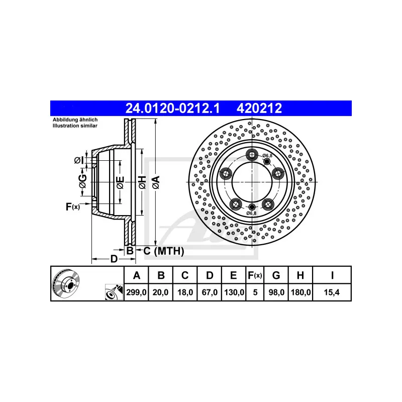 Jeu de 2 disques de frein arrière ATE 24.0120-0212.1