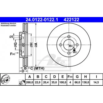 Jeu de 2 disques de frein avant ATE 24.0122-0122.1