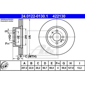 Jeu de 2 disques de frein avant ATE 24.0122-0130.1