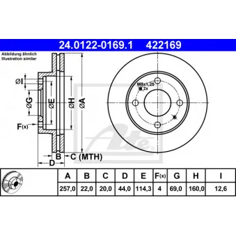 Jeu de 2 disques de frein avant ATE 24.0122-0169.1