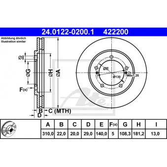 Jeu de 2 disques de frein avant ATE 24.0122-0200.1