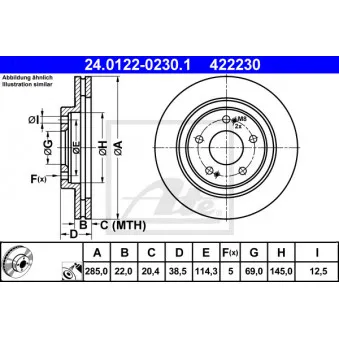 Jeu de 2 disques de frein avant ATE 24.0122-0230.1