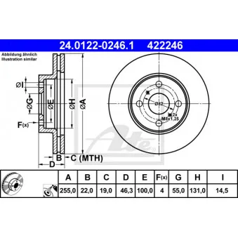 Jeu de 2 disques de frein avant ATE 24.0122-0246.1