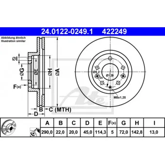 Jeu de 2 disques de frein avant ATE 24.0122-0249.1