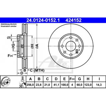 Jeu de 2 disques de frein avant ATE 24.0124-0152.1